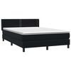 vidaXL Boxspringbett mit Matratze Schwarz 160x220 cm Samt