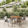 vidaXL 5-tlg. Garten-Essgruppe mit Kissen Grau Poly Rattan