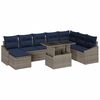 vidaXL Gartensofa-set mit Kissen 9 pcs Grau und Marineblau