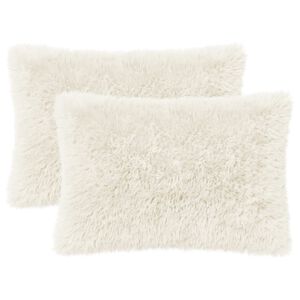 vidaXL Kissen mit Kissen HEERLEN 2 Stk. Wei&szlig; PV Fleece