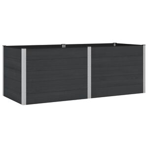 vidaXL Hochbeet Schwarz 250 x 100 x 91 cm WPC und Aluminium