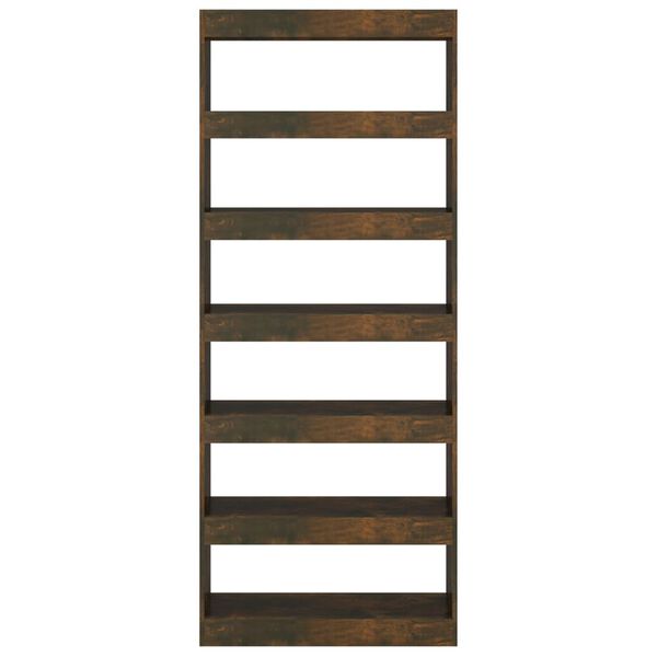 vidaXL Bücherregal/Raumteiler Räuchereiche 80x30x198 cm Holzwerkstoff
