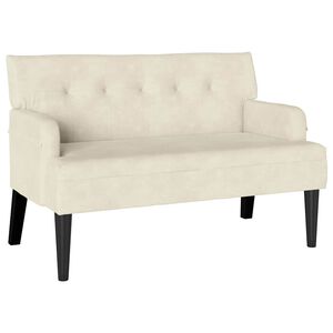 vidaXL Chesterfield Bank Creme 112 x 65,5 x 75 cm Samt