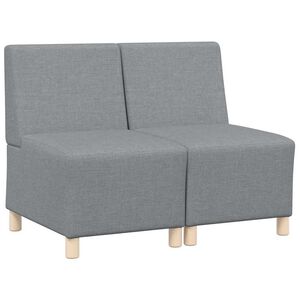 vidaXL Modulares Armfreies Sofa 2 stk. Hellgrau Stoff