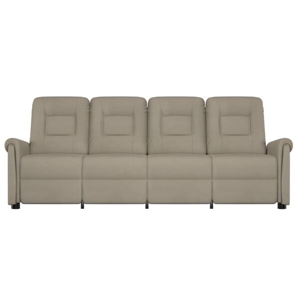 vidaXL 4-Sitzer Massagesessel Hellgrau Mikrofaser-Gewebe