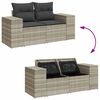 vidaXL 6-tlg. Garten-Sofagarnitur mit Kissen Hellgrau Poly Rattan