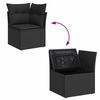 vidaXL Garten-Sofa-Set mit Kissen mit Speicher 10 pcs Schwarz