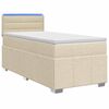 vidaXL Boxspringbett mit Matratze Creme 100 x 200 cm Stoff