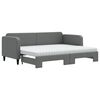 vidaXL Tagesbett Ausziehbar mit Matratzen Dunkelgrau 80x200 cm Stoff