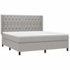 vidaXL Boxspringbett mit Matratze & LED Hellgrau 160x200 cm Stoff