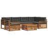 vidaXL Outdoor-Sofagarnitur 7 stk. Natur und Anthrazit