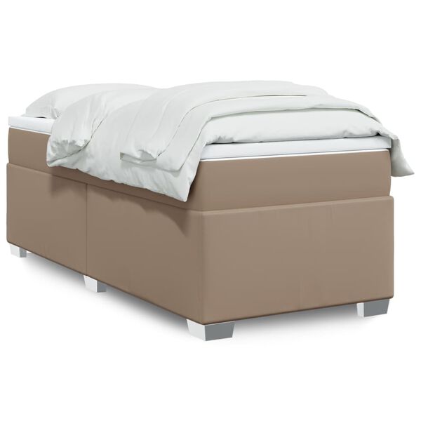 vidaXL Boxspringbett Matratze Cappuccino-Braun 100x200cm Kunstleder