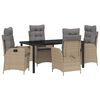 vidaXL Garten Essgruppe 5 stk. Beige Poly-Rattan