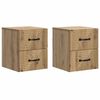 vidaXL Wandmontierter Nachttisch 2 pcs Artisan-Eiche 34,5 x 33 x 40 cm