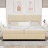 vidaXL Boxspringbett mit Matratze Creme 200 x 200 cm Stoff