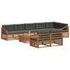 vidaXL Outdoor-Sofagarnitur mit Kissen 9 pcs Natur und Anthrazit