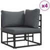 vidaXL Garten-Sofa-Set 7 pcs Schwarz Aluminium
