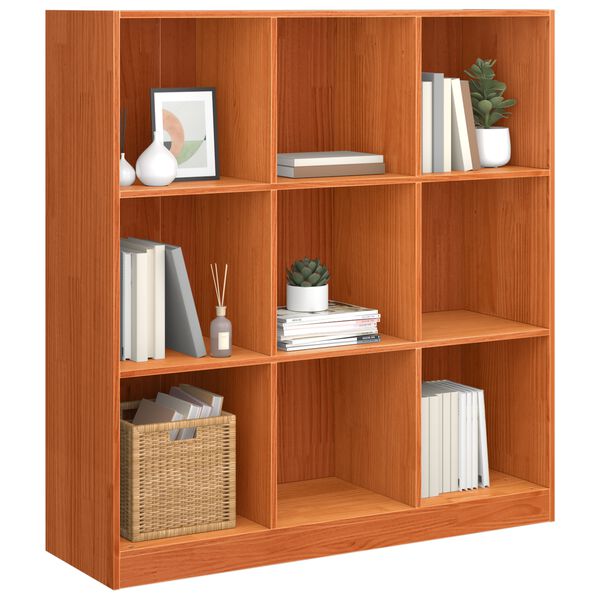 vidaXL B&uuml;cherregal Wachsbraun 104 x 33 x 110 cm Massives Kiefernholz
