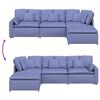 vidaXL Modulares Sofa mit Fu&szlig;hocker Kissen Stoff Jeansblau