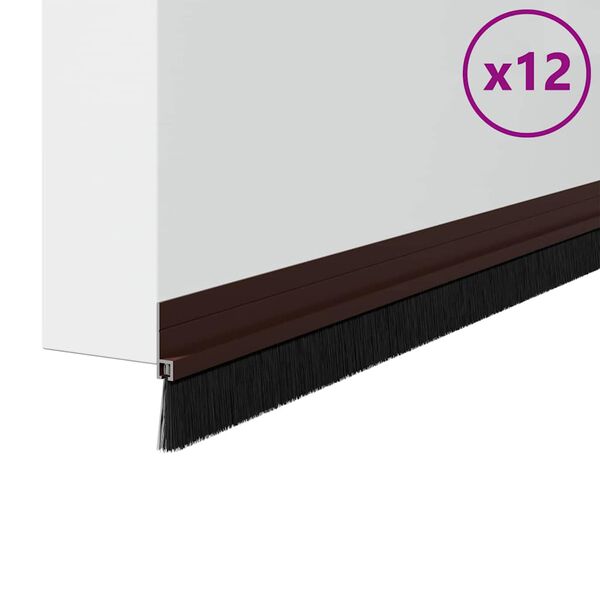 vidaXL Selbstklebende T&uuml;rb&uuml;rstendichtungen 12 pcs Braun 100 cm