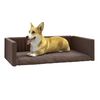 vidaXL Kofferraum-Hundebett Braun 110x70 cm Leinenoptik