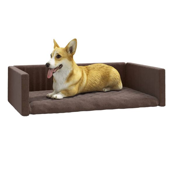 vidaXL Kofferraum-Hundebett Braun 110x70 cm Leinenoptik