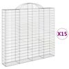 vidaXL Gabionen mit Hochbogen 15Stk. 200x30x180/200cm Verzinktes Eisen