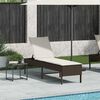 vidaXL Sonnenliege mit Auflage Braun 55x200x44 cm Poly Rattan
