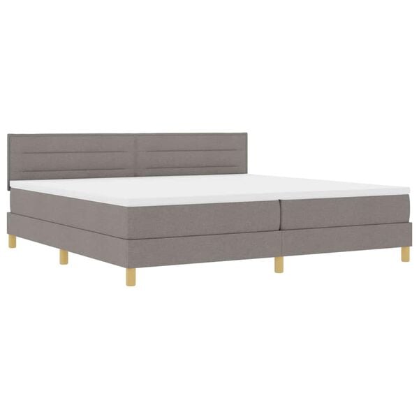 vidaXL Boxspringbett mit Matratze Taupe 200 x 200 cm Stoff