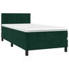 vidaXL Boxspringbett mit Matratze Dunkelgr&uuml;n 100x200 cm Samt