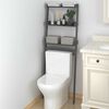 vidaXL Toilettenregal Grau 63,5x32x179 cm Massivholz Kiefer