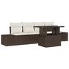vidaXL Sofa Set 5 stk. Braun und Creme Poly-Rattan