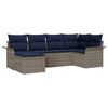 vidaXL Gartensofa-set 6 stk. Grau Poly-Rattan