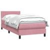 vidaXL Boxspringbett mit Matratze Rosa 100x210 cm Samt