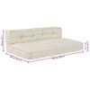vidaXL Pallet Sofa Kissen 2 pcs Creme 120 x 80 x 38 cm Stoff