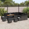 vidaXL Gartensofa-set mit Kissen 13 pcs Schwarz Poly Rattan
