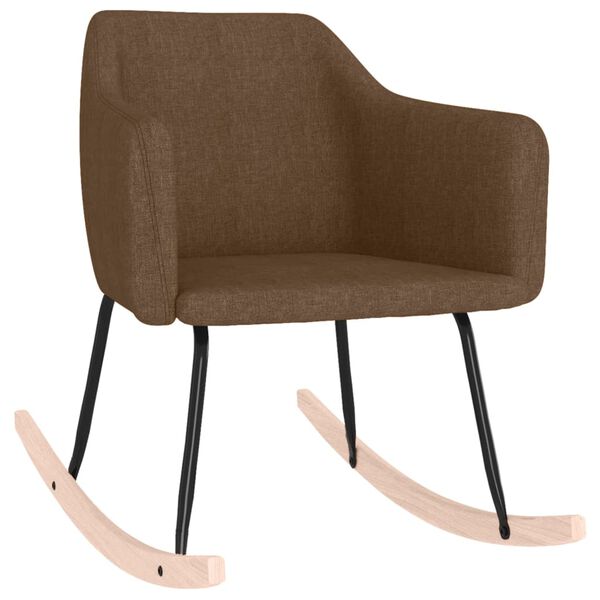 vidaXL Schaukelstuhl Braun Stoff