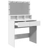 vidaXL Schminktisch mit LED-Beleuchtung Wei&szlig; 80x41x134,5 cm