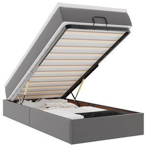 vidaXL Ottoman-Bett mit Matratze Grau 80x200 cm Kunstleder