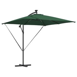 vidaXL Sonnenschirm Gr&uuml;n 249 x 249 x 250 cm Polyester und Aluminium