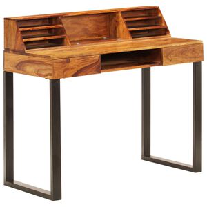 vidaXL Schreibtisch 110 x 50 x 94 cm Massivholz Akazie und Stahl