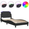 vidaXL Bettgestell mit LED ohne Matratze "Zadar" Schwarz 90x200 cm