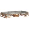 vidaXL Outdoor-Sofagarnitur mit Kissen 11 pcs Nat&uuml;rlich und Hellgrau