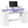 vidaXL LED-Schreibtisch Wei&szlig; 160x55x91 cm Holzwerkstoff