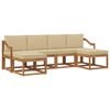 vidaXL Outdoor-Sofagarnitur 6 pcs Natur und Beige Holzwerkstoff