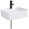 vidaXL Waschbecken mit Wasserhahn und Abfluss Matt Schwarz