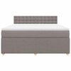 vidaXL Boxspringbett mit Matratze Taupe 180x200 cm Stoff