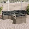 vidaXL Gartensofa-set mit Kissen mit Speicher 9 pcs Grau Poly-Rattan