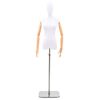 vidaXL Verstellbare Mannequin 165-213 cm mit Fu&szlig; Weiblich PP Wei&szlig;
