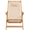 vidaXL Strandst&uuml;hle 2 Stk. Klappbar Beige Stoff und Massivholz